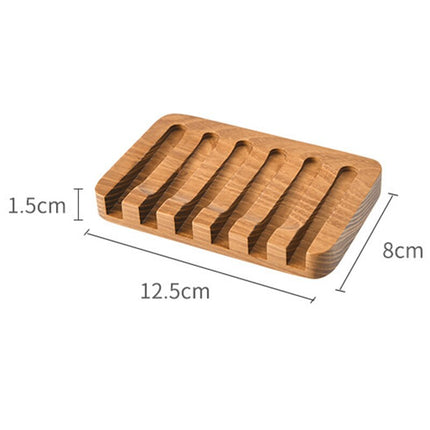 Jabonera de madera natural con ranuras