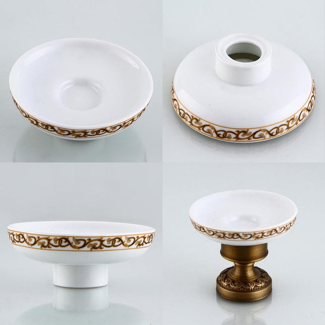 Jabonera vintage de cobre para lavabo