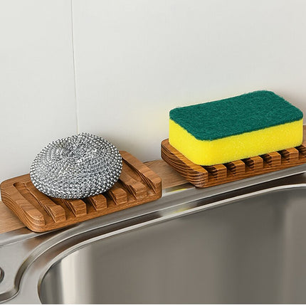 Jabonera de madera natural con ranuras