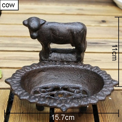 Jabonera vintage de hierro fundido rústica