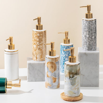 Dispensador de cerámica con efecto mármol