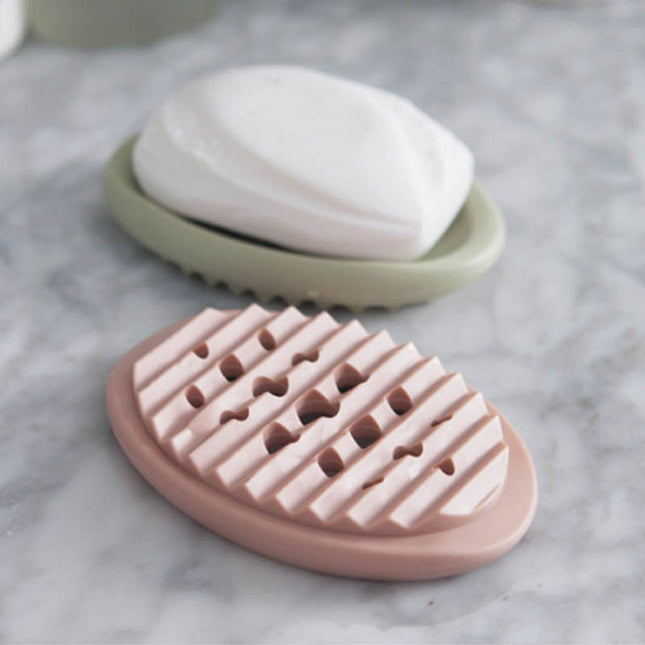 Jabonera de silicona ovalada para baño