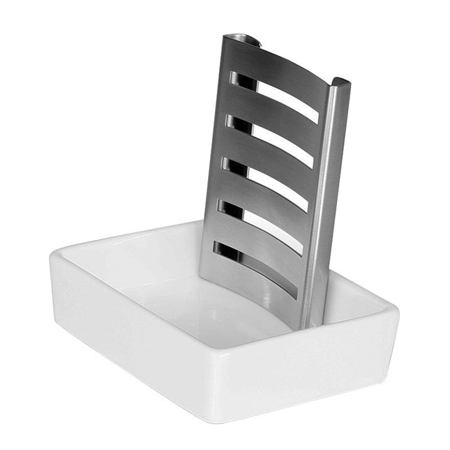 Jabonera de cerámica con rejilla inox