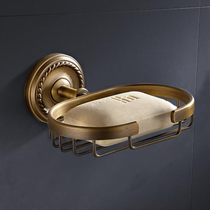 Cesta jabonera de latón para pared
