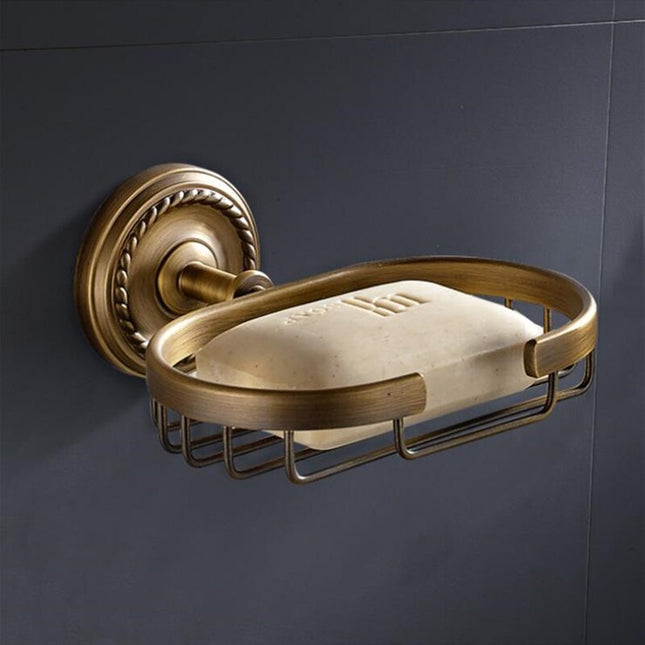Cesta jabonera de latón para pared