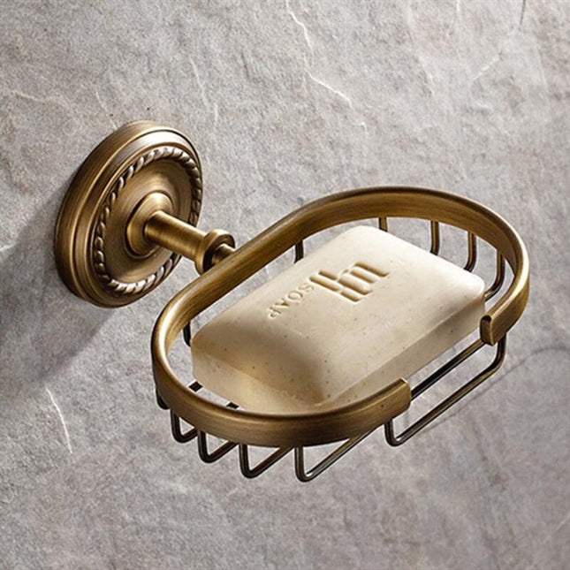 Cesta jabonera de latón para pared