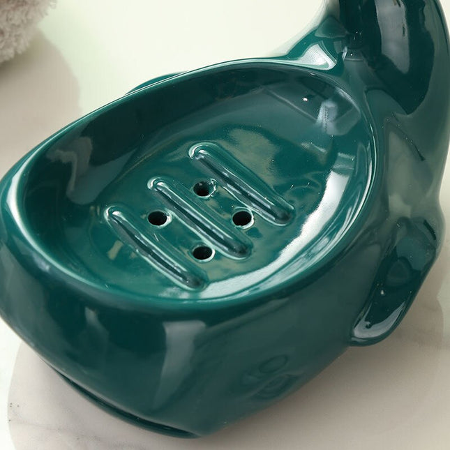 Jabonera de cerámica con forma ballena