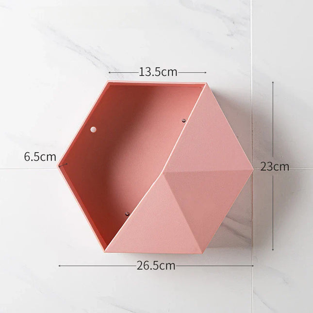Estante de pared hexagonal para baño