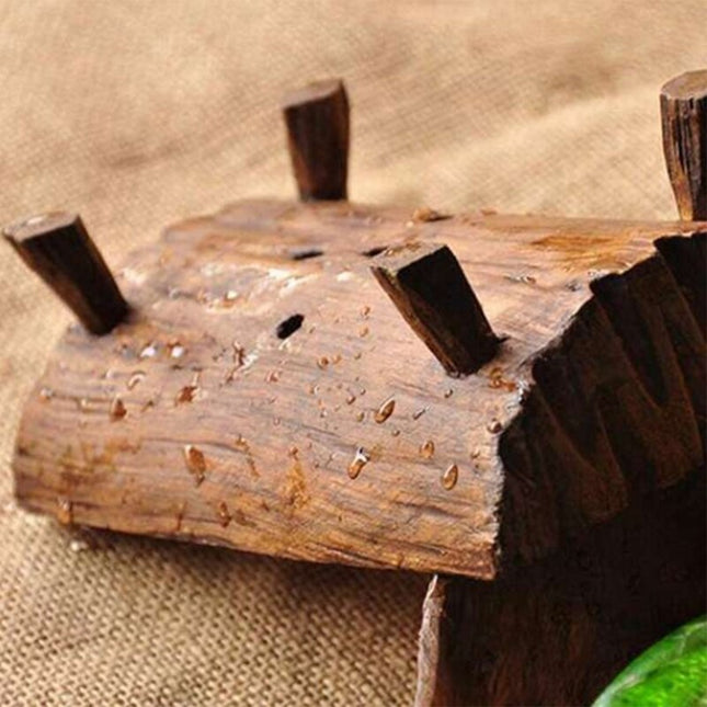 Jabonera de madera rústica con patas