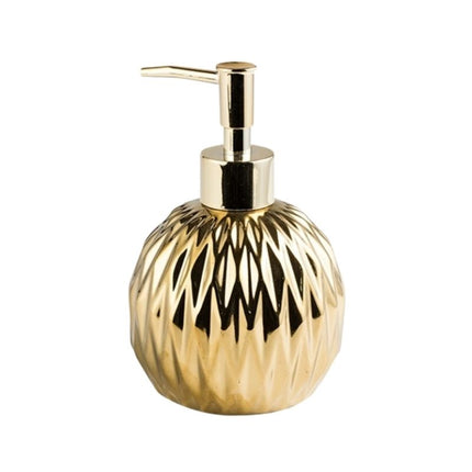 Dispensador de jabón cerámico color dorado