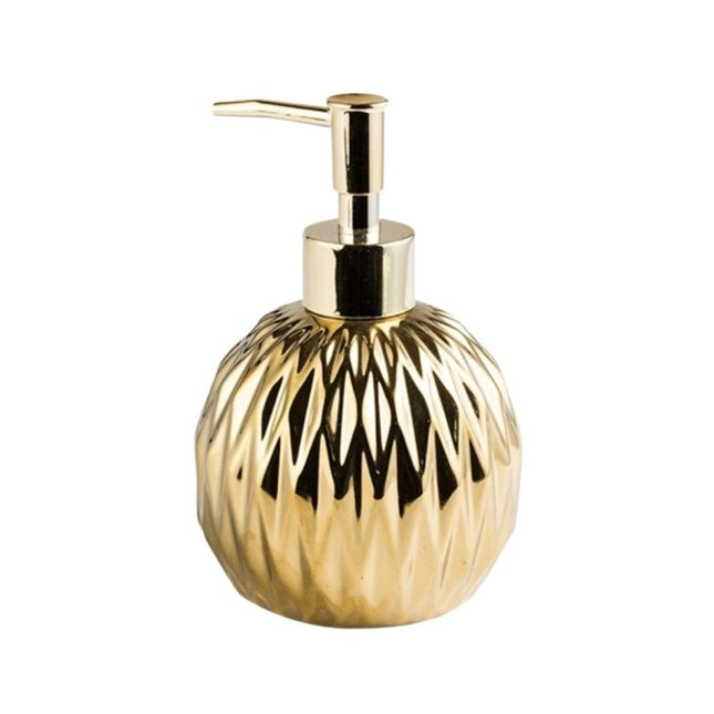 Dispensador de jabón cerámico color dorado