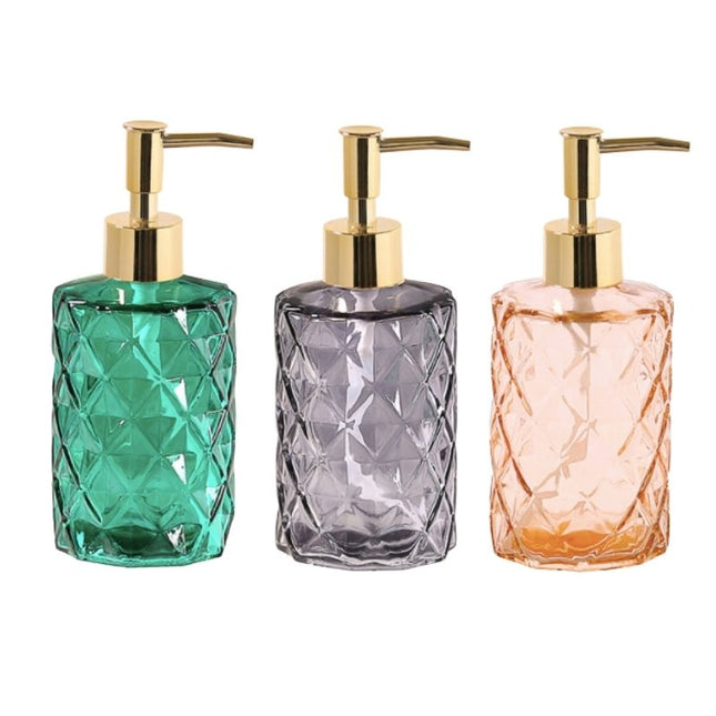 Dispensador de jabón de cristal tallado