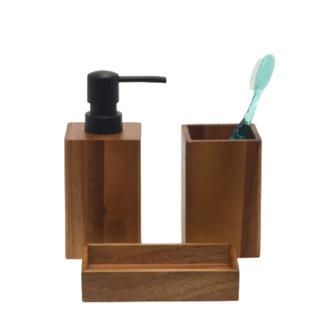 Dispensador de jabón de madera acacia