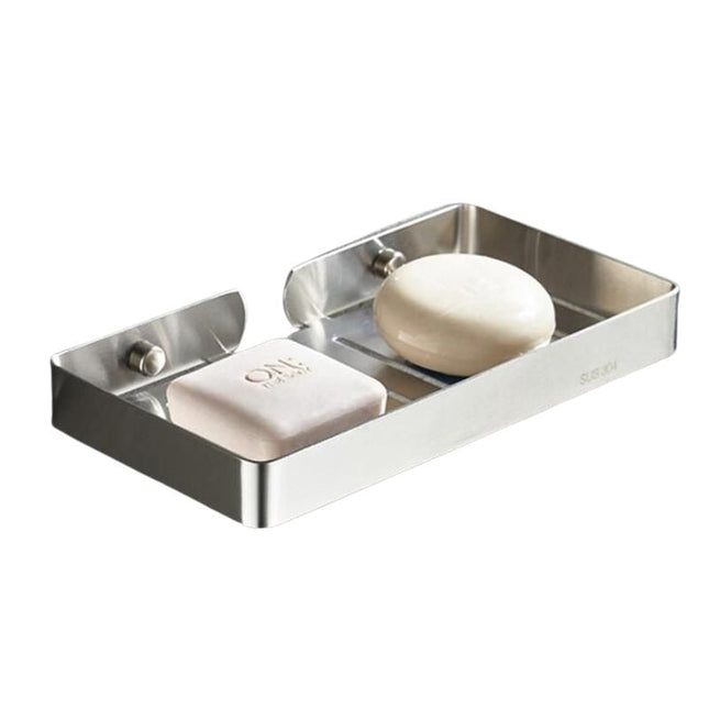 Jabonera doble de acero inoxidable grande