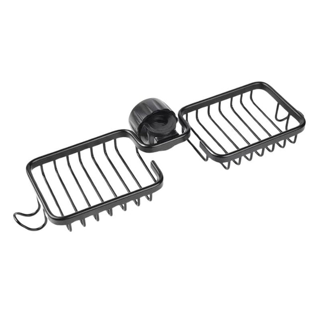 Jabonera doble para barra de ducha