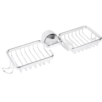 Jabonera doble para barra de ducha