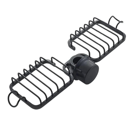 Jabonera doble para barra de ducha