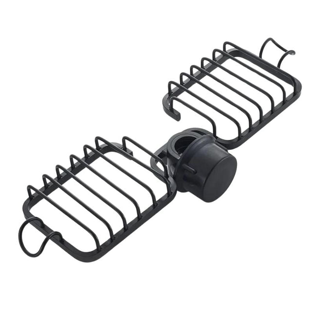 Jabonera doble para barra de ducha