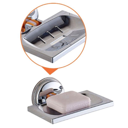 Jabonera rectangular de acero con ventosa