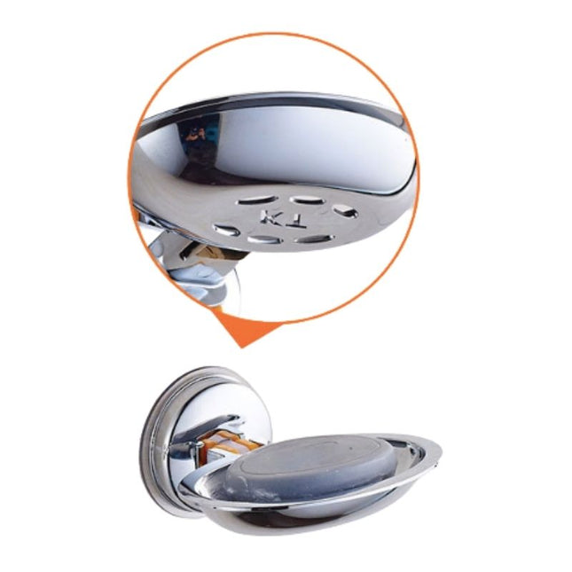 Jabonera redonda de acero con ventosa