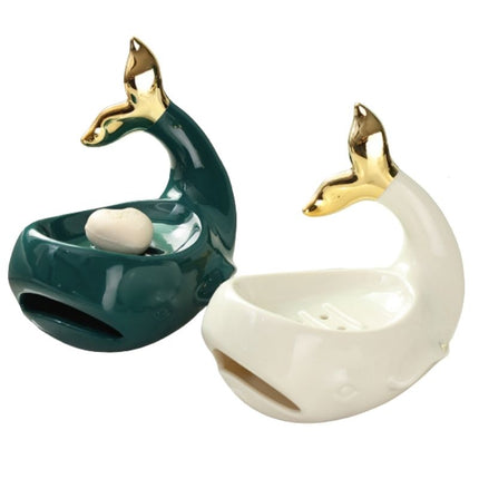 Jabonera de cerámica con forma ballena