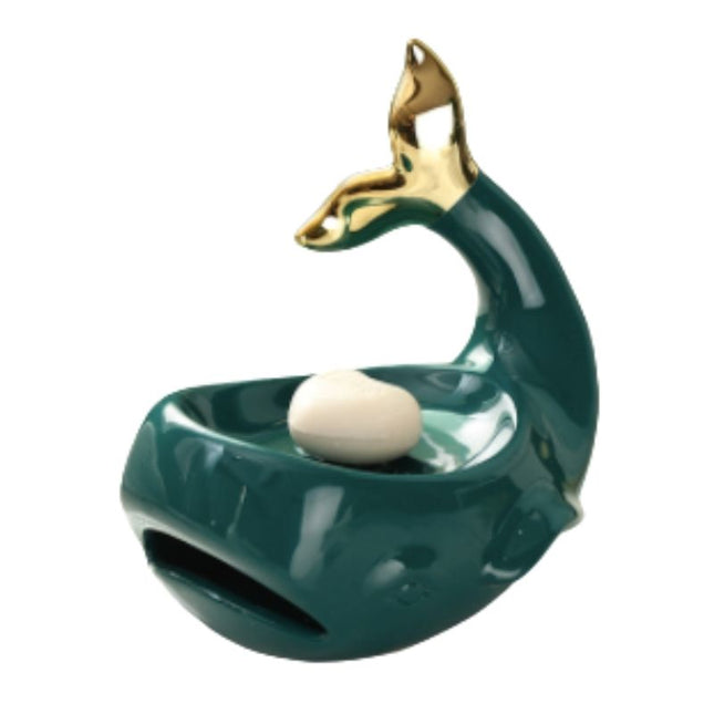 Jabonera de cerámica con forma ballena