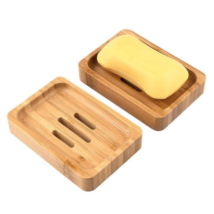 Jabonera de bambú natural dos piezas