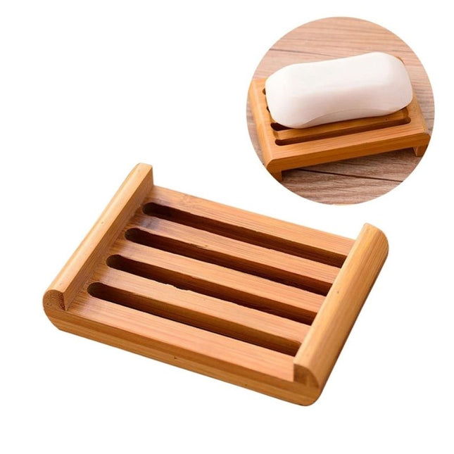 Jabonera de bambú natural para baño