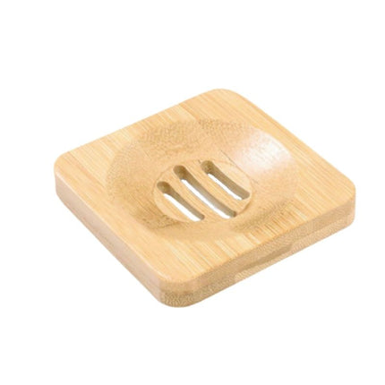 Jabonera cuadrada de bambú para ducha