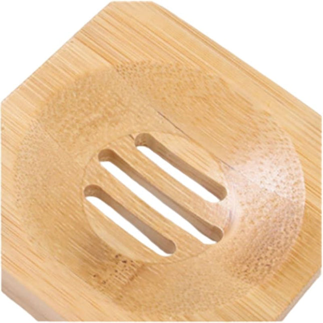 Jabonera cuadrada de bambú para ducha