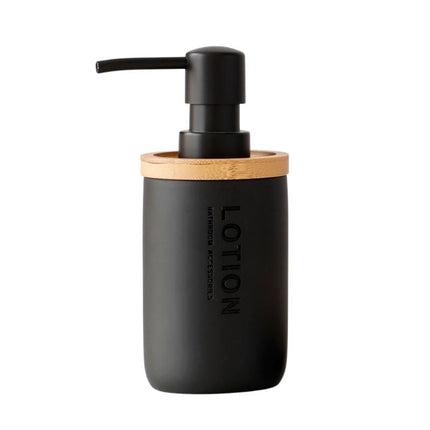 Jabonera negra con rejilla de bambú