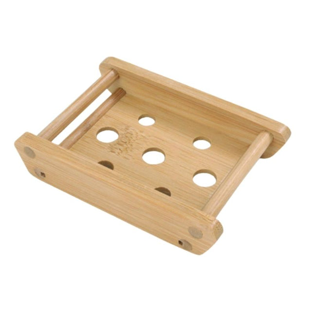 Jabonera de bambú natural con drenaje