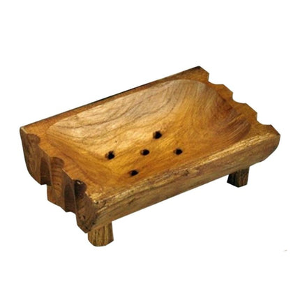 Jabonera de madera rústica con patas