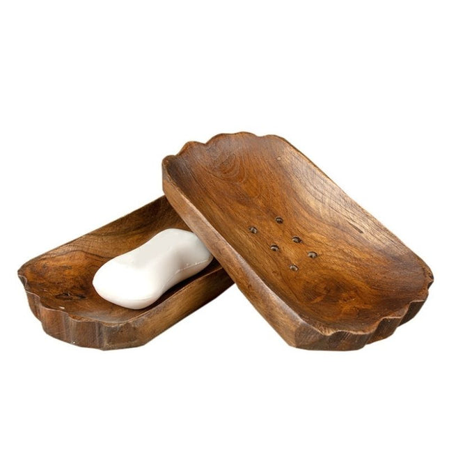 Jabonera de madera tallada a mano