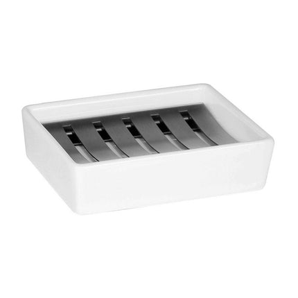 Jabonera de cerámica con rejilla inox