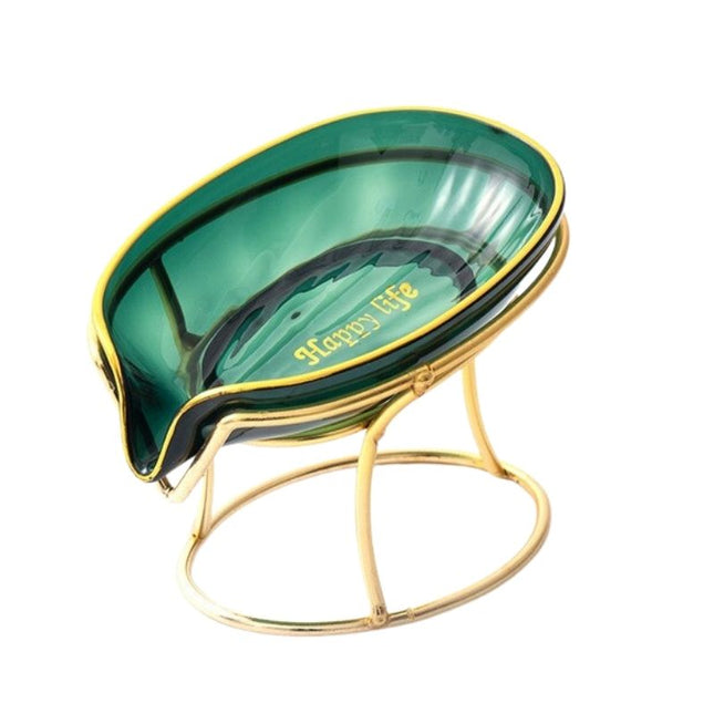 Jabonera de hoja negra y dorada