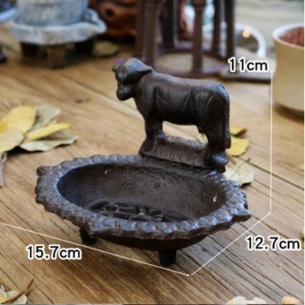 Jabonera vintage de hierro fundido rústica