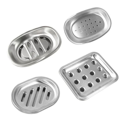 Jabonera de acero inoxidable con drenaje