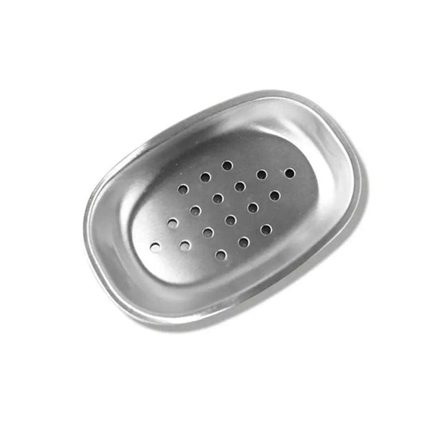 Jabonera de acero inoxidable con drenaje