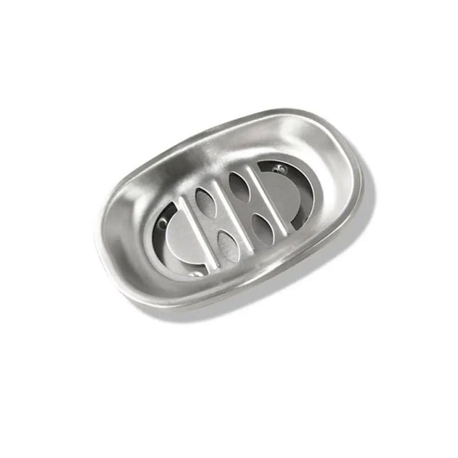Jabonera de acero inoxidable con drenaje