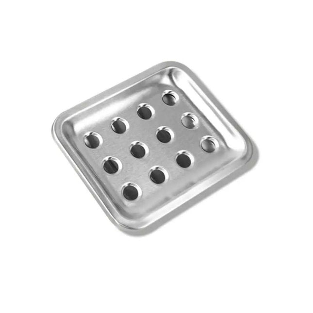 Jabonera de acero inoxidable con drenaje