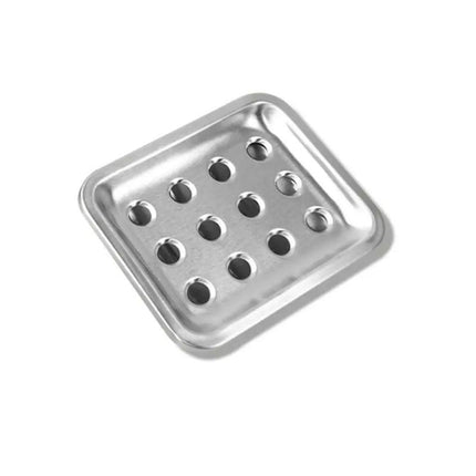 Jabonera de acero inoxidable con drenaje