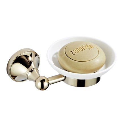 Jabonera de pared latón y cerámica