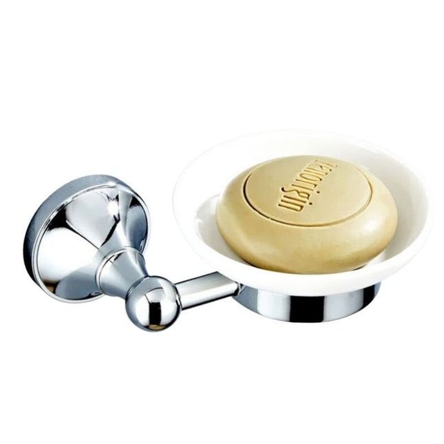 Jabonera de pared latón y cerámica