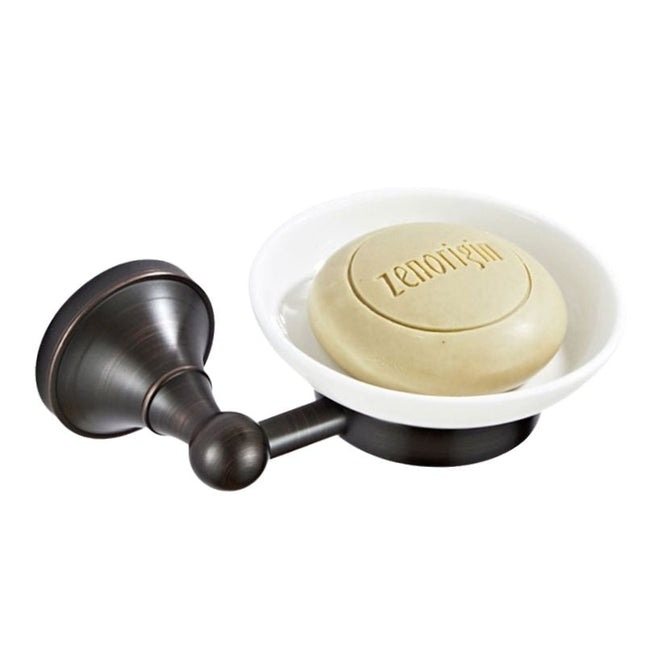 Jabonera de pared latón y cerámica