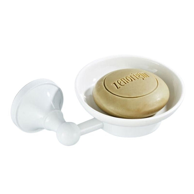 Jabonera de pared latón y cerámica