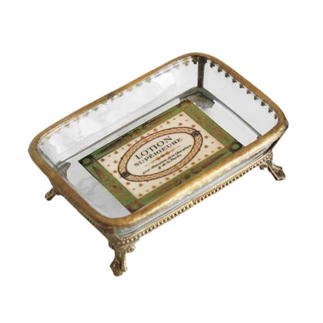 Jabonera de cristal con base latón