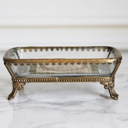 Jabonera de cristal con base latón