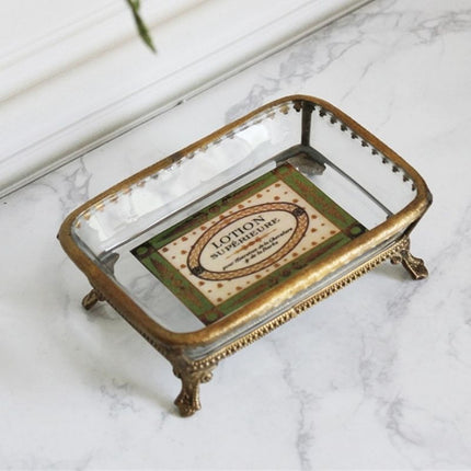 Jabonera de cristal con base latón