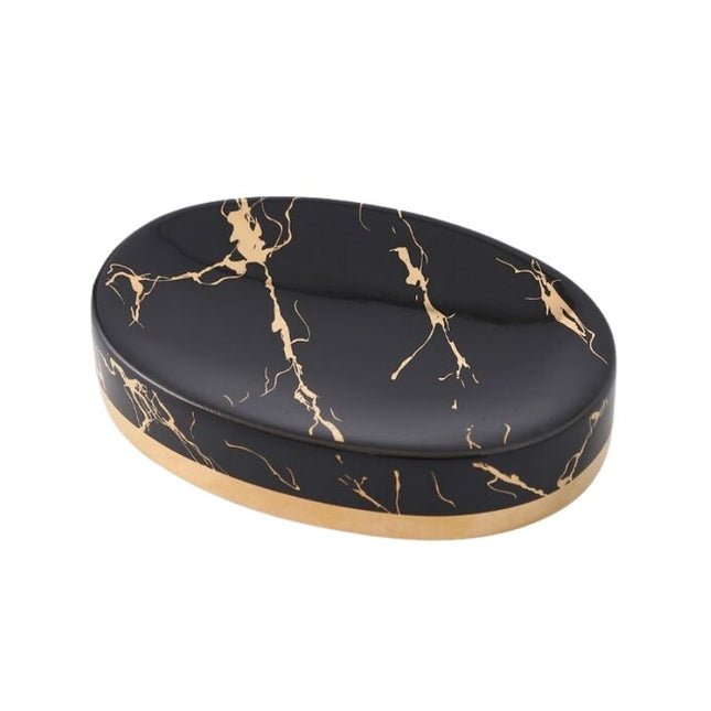 Jabonera ovalada con efecto mármol